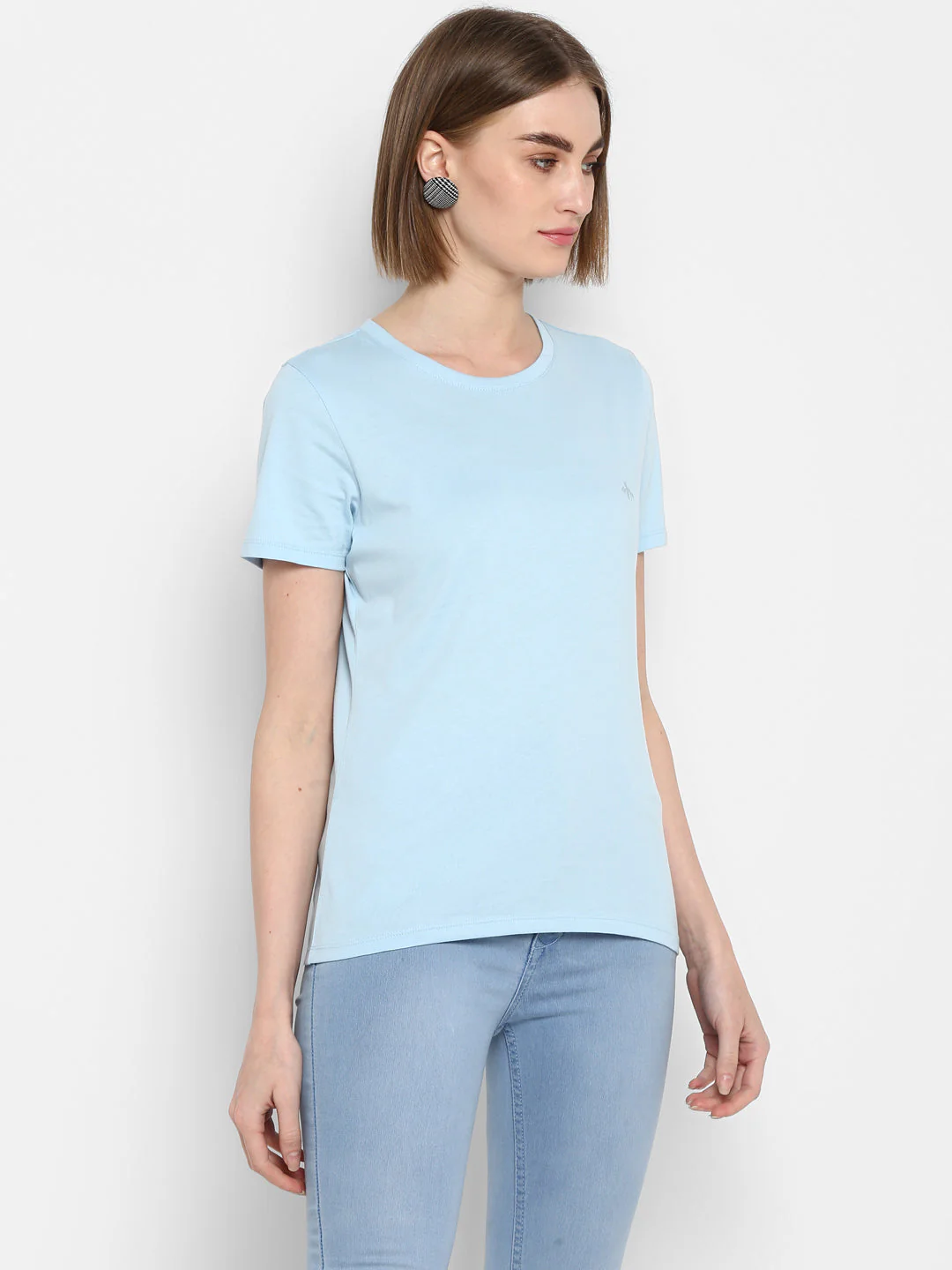 T-Shirt for Women in Pastel Blue | Cotton Round Neck T Shirt - Image 6