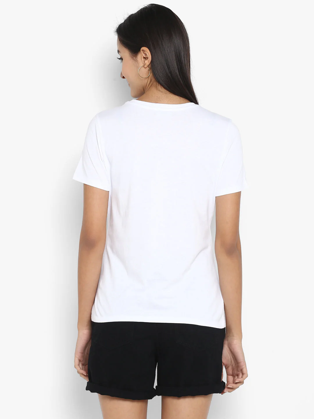T-Shirt for Women in White | Cotton Half Sleeve T Shirt - Image 4