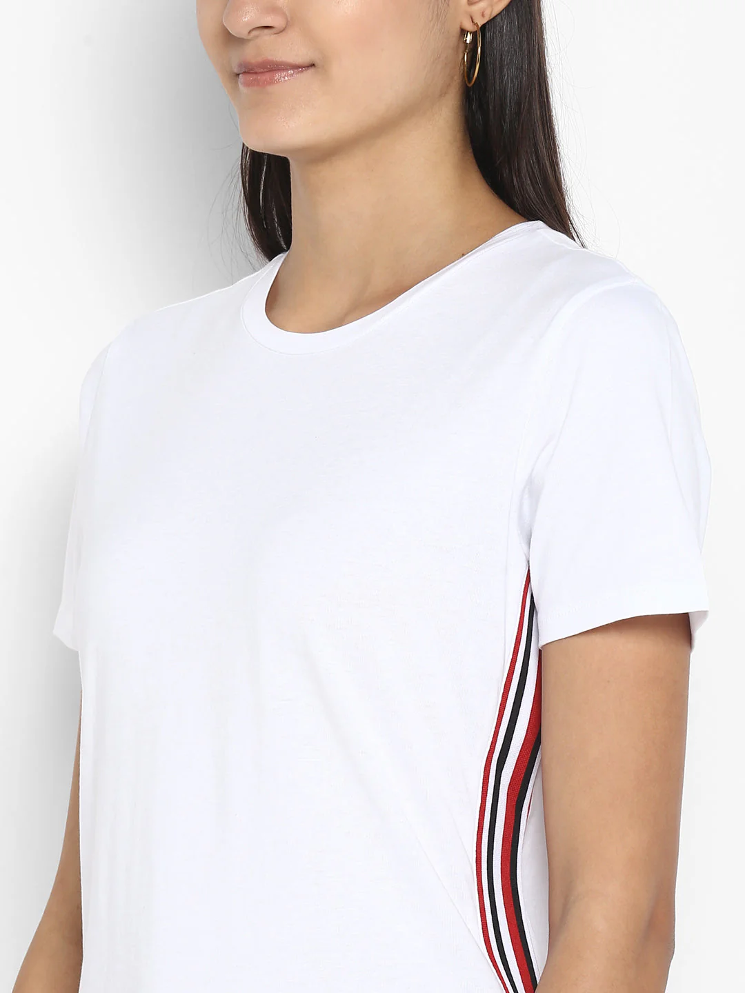 T-Shirt for Women in White | Cotton Half Sleeve T Shirt - Image 2