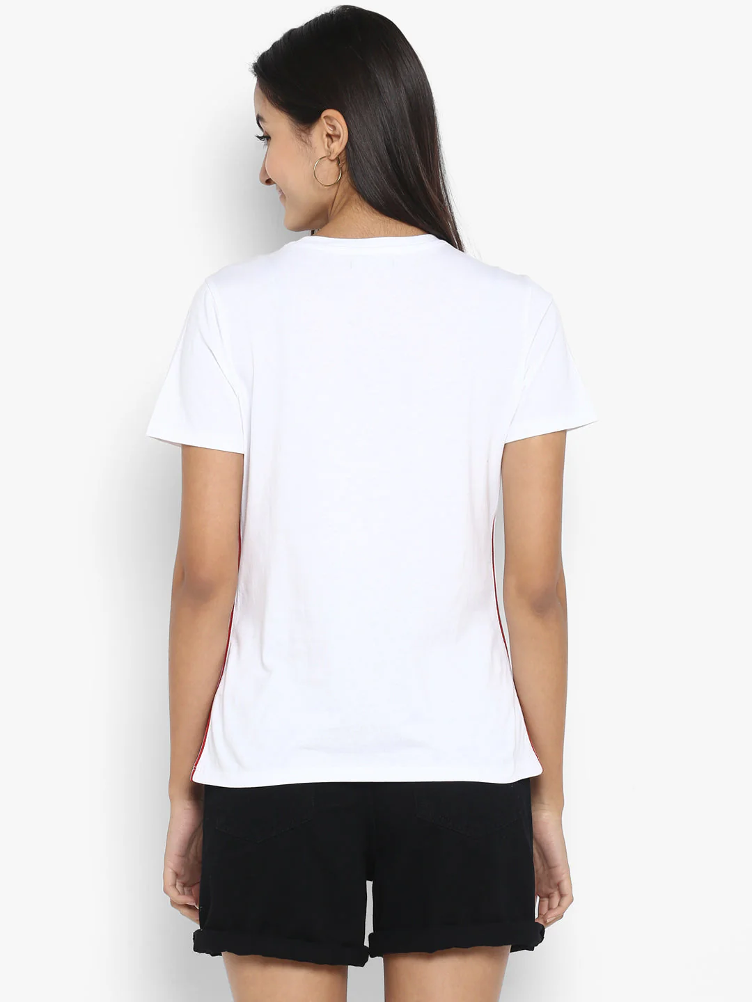 T-Shirt for Women in White | Cotton Half Sleeve T Shirt - Image 4