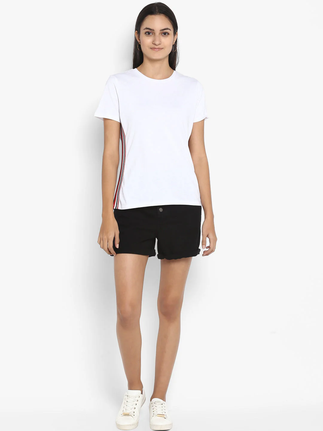 T-Shirt for Women in White | Cotton Half Sleeve T Shirt - Image 5