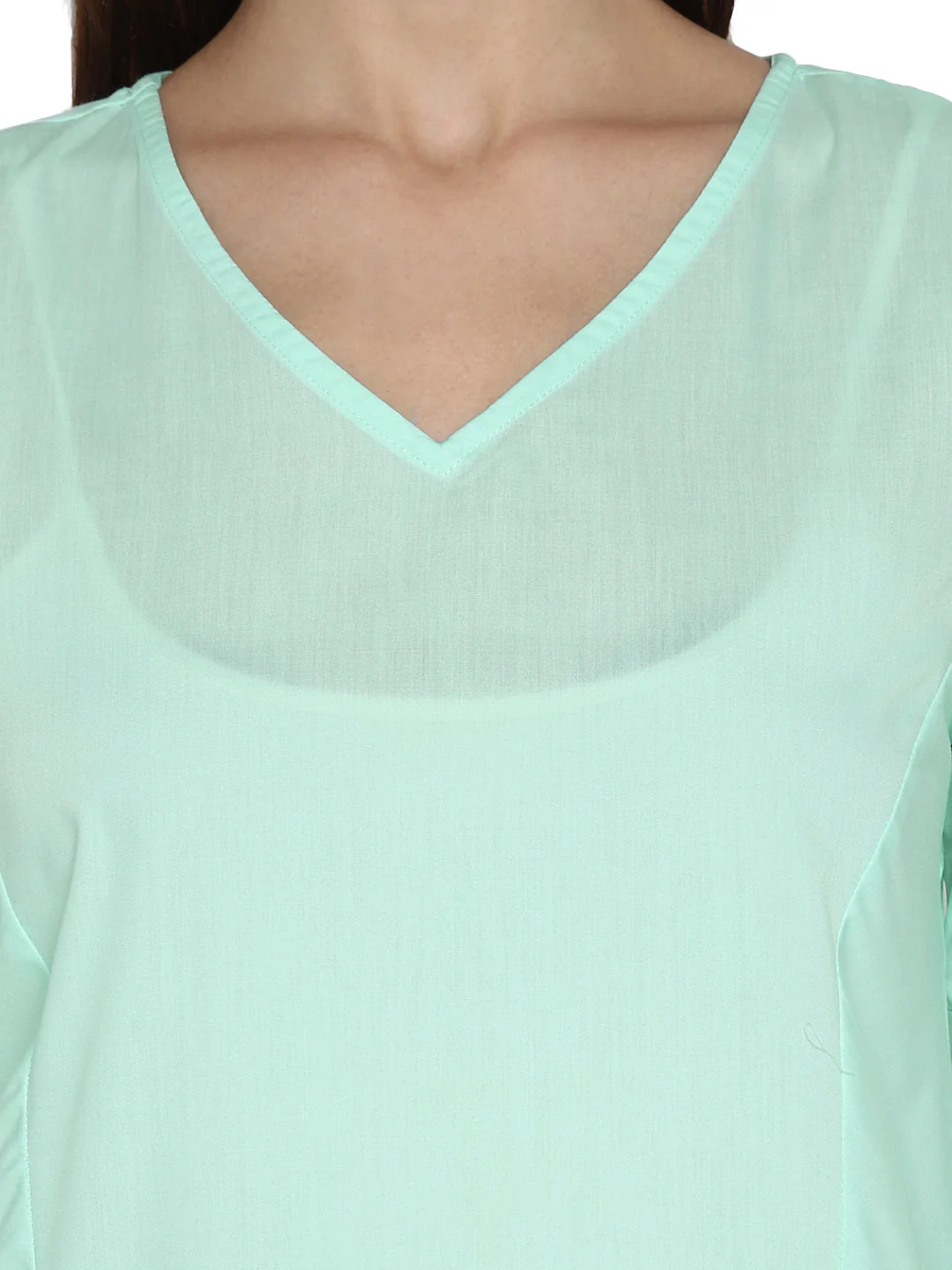 Tops for Women in Mint Green | Casual V Neck Top - Image 5