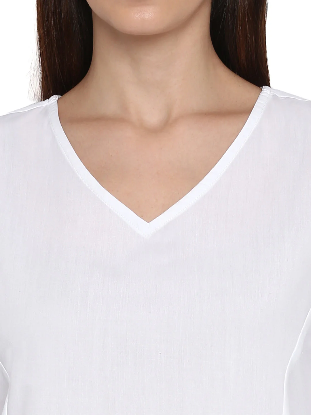 Tops for Women in White | Casual V Neck Top - Image 5