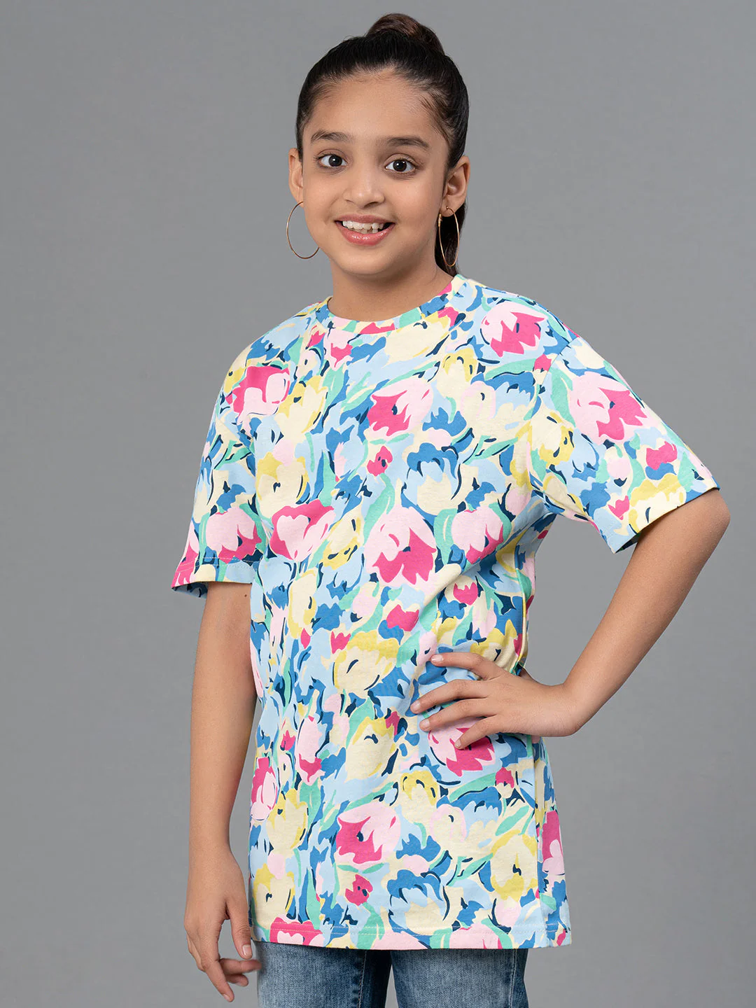 Multi Color T-Shirt for Girls | Best in Comfort| Casual Fit| Cotton - Image 2