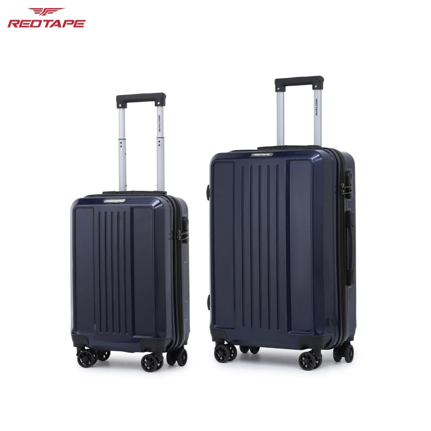 Navy 8 Wheels Trolley Bag Set of 2 (Large + Cabin) - Image 2
