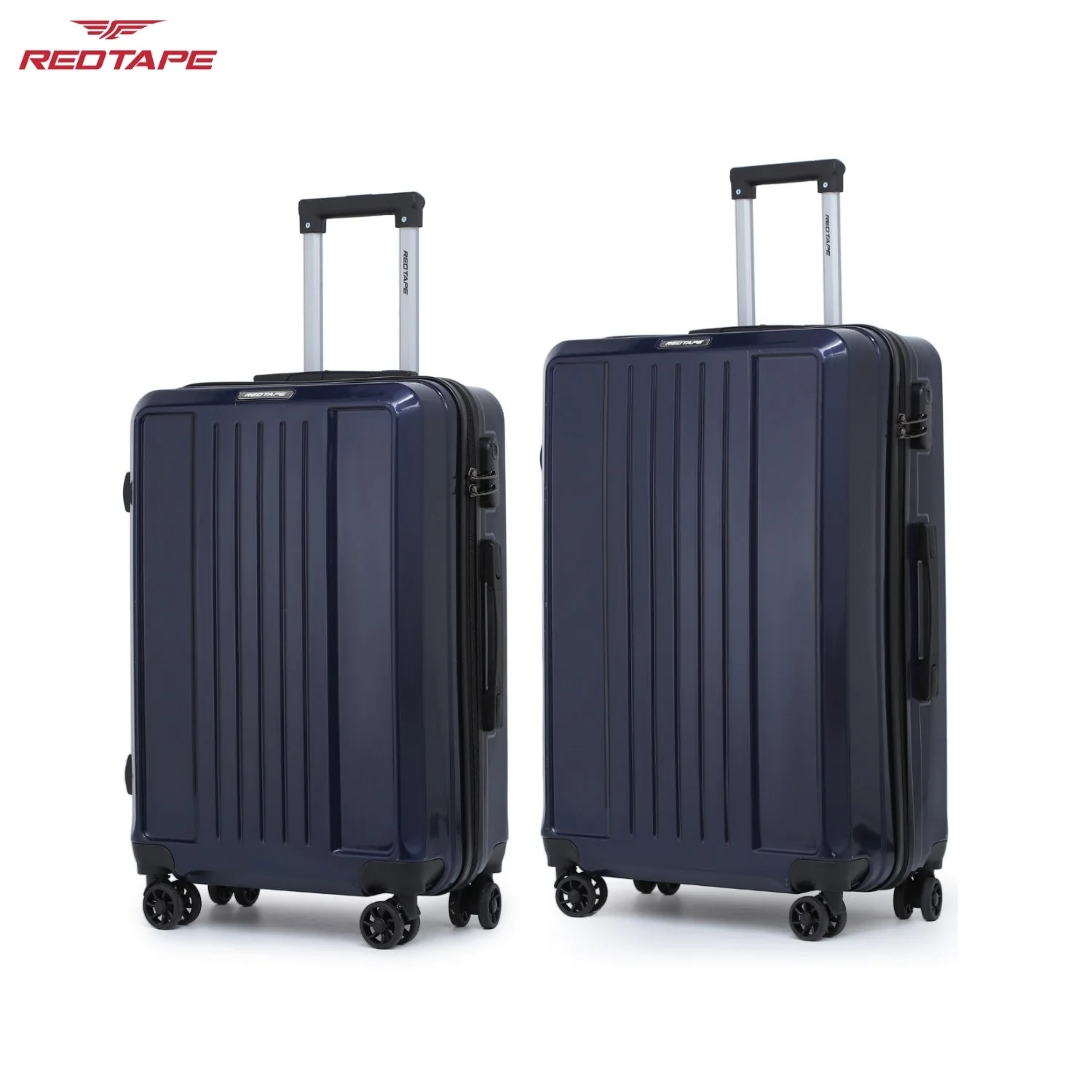 Navy 8 Wheels Trolley Bag Set of 2 (Large + Medium) - Image 2