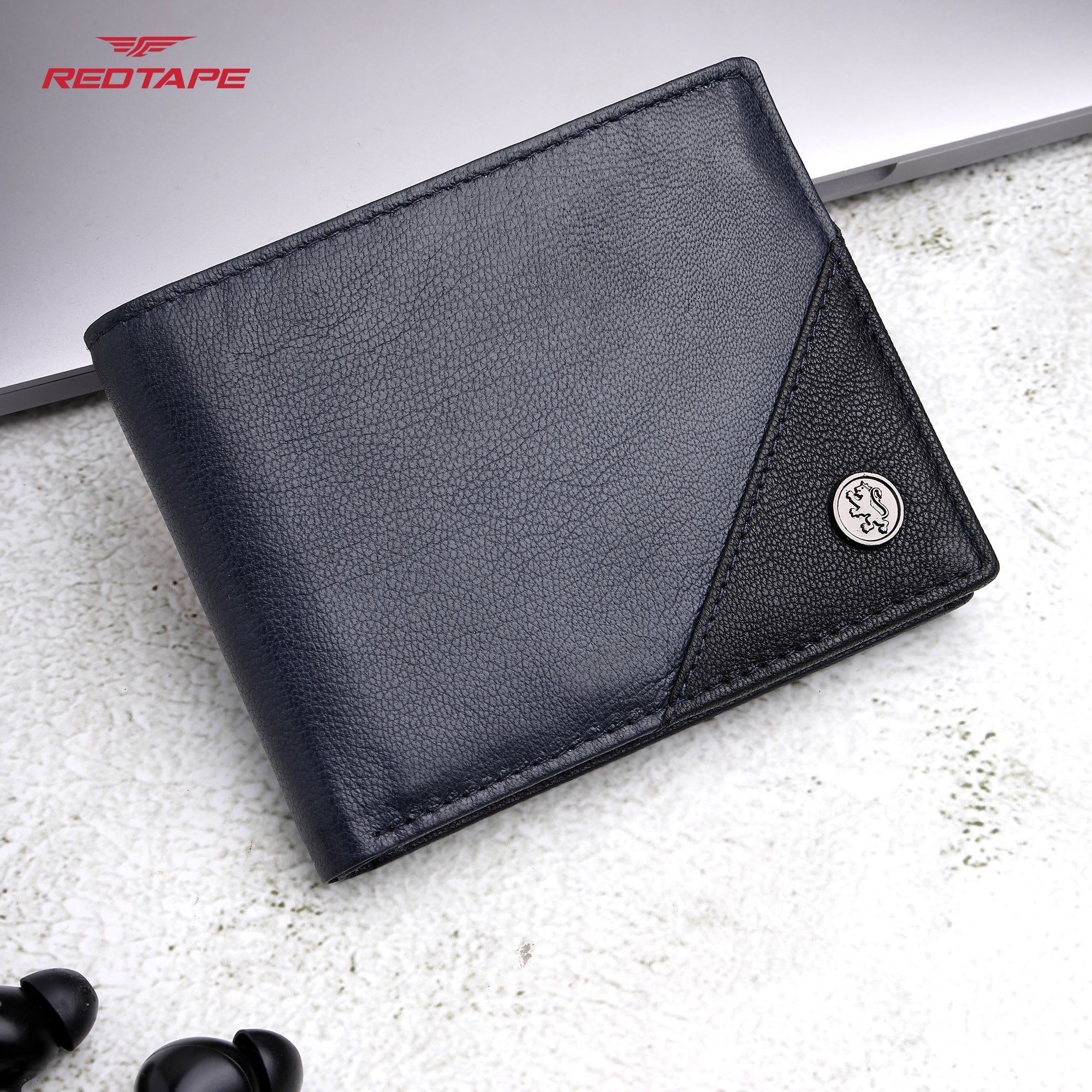 Navy Black Men's Leather Wallet - Image 3