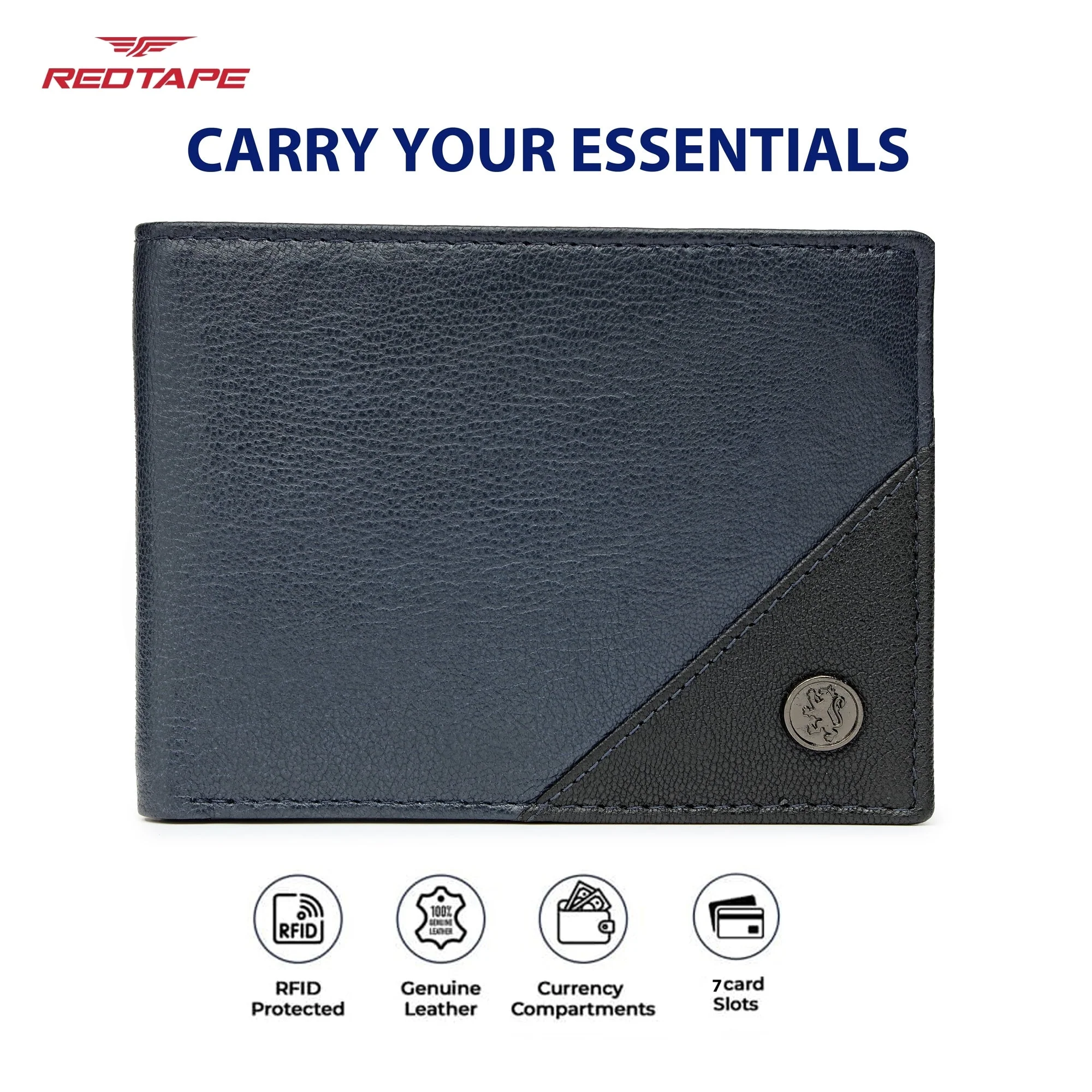 Navy Black Men's Leather Wallet - Image 4
