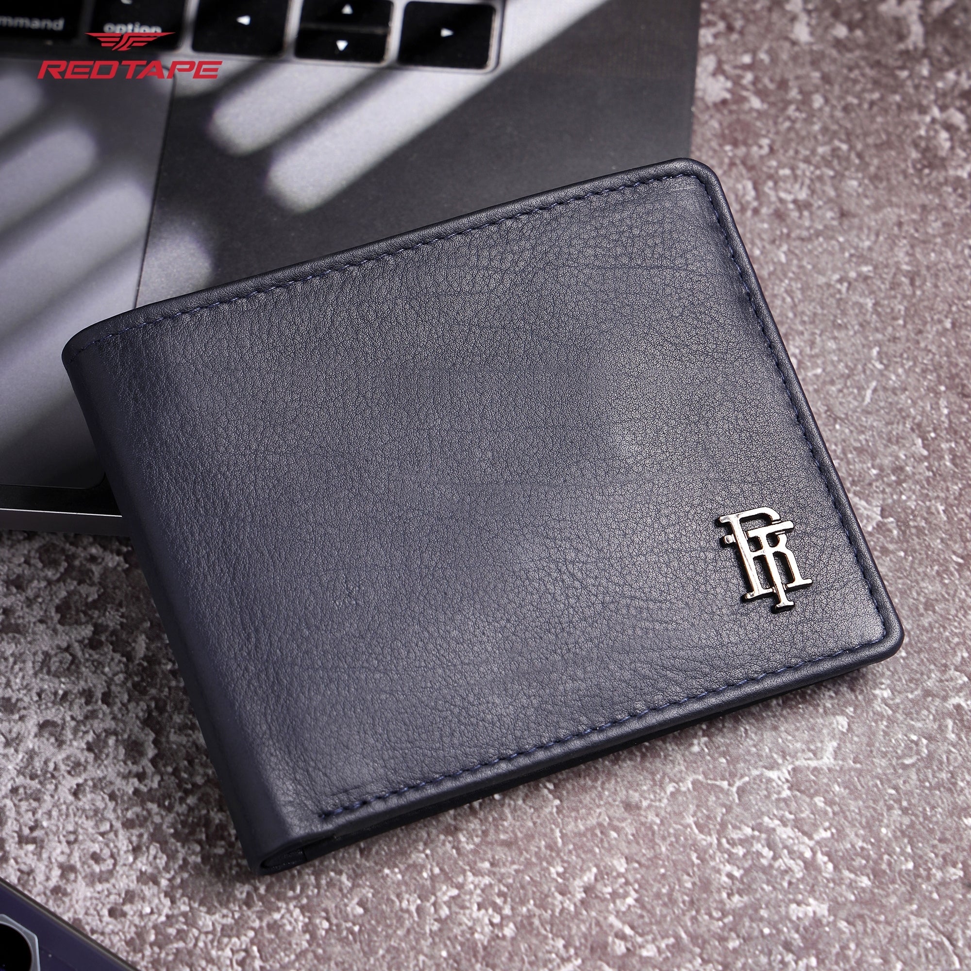 Navy Blue Genuine Leather Wallet for Men - Image 3
