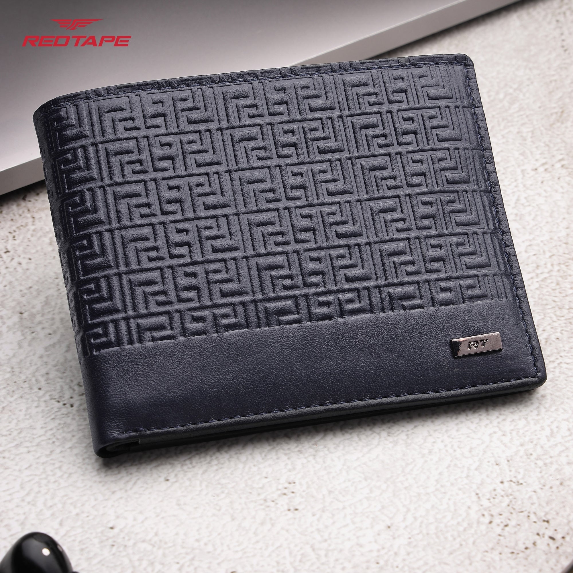 Navy Genuine Leather RFID Blocking Wallet for Men - Image 3