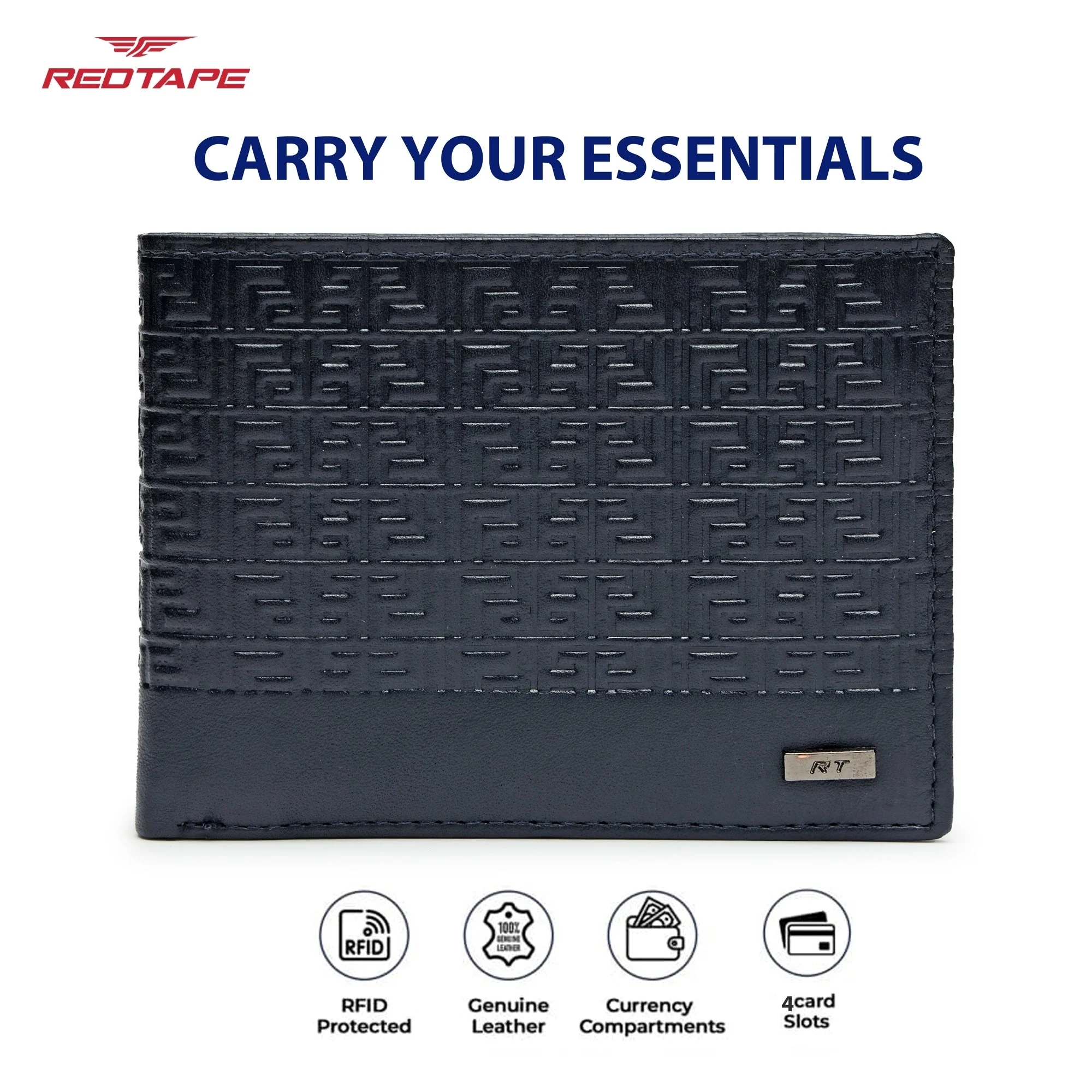 Navy Genuine Leather RFID Blocking Wallet for Men - Image 4