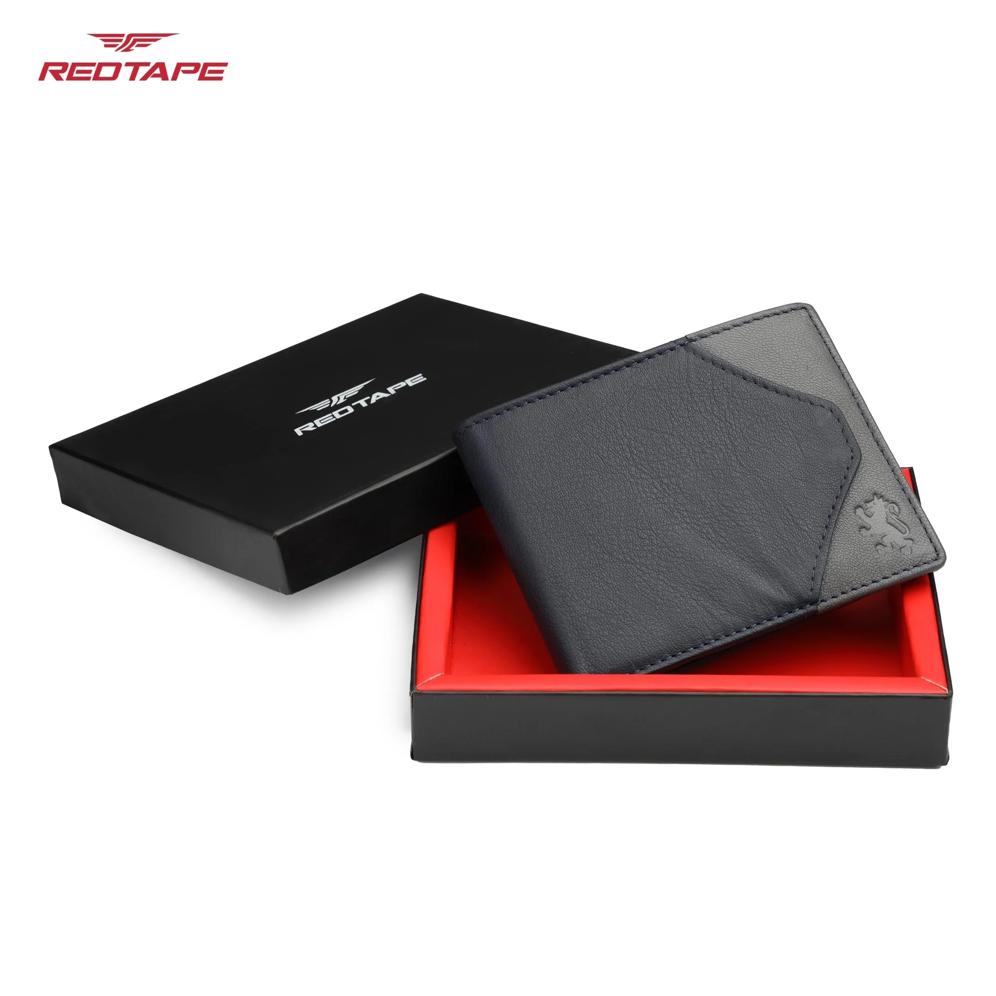 Navy Grey Genuine Leather RFID Wallet for Men - Image 7