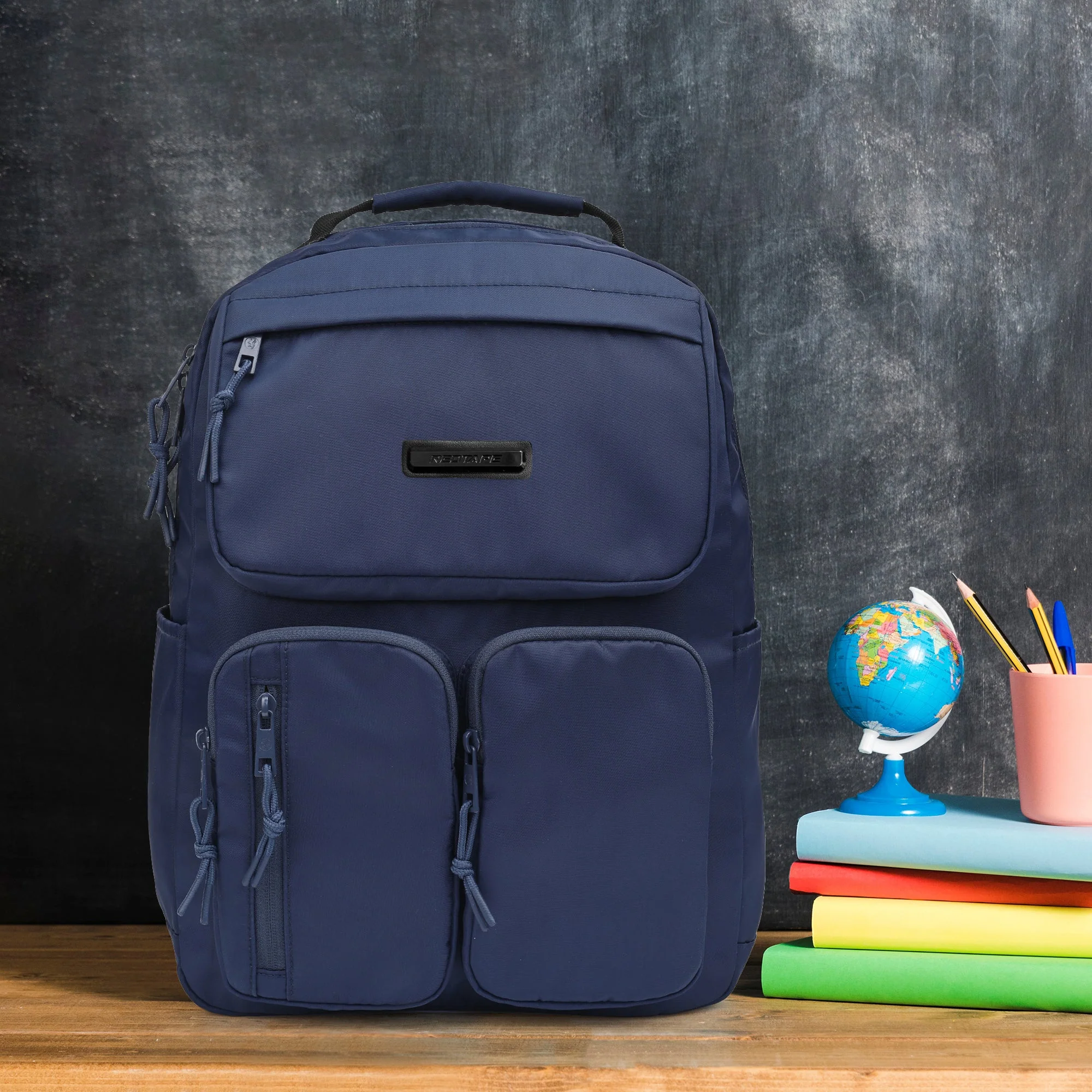 Navy Unisex 19.5L Polyester Laptop Backpack - Image 6