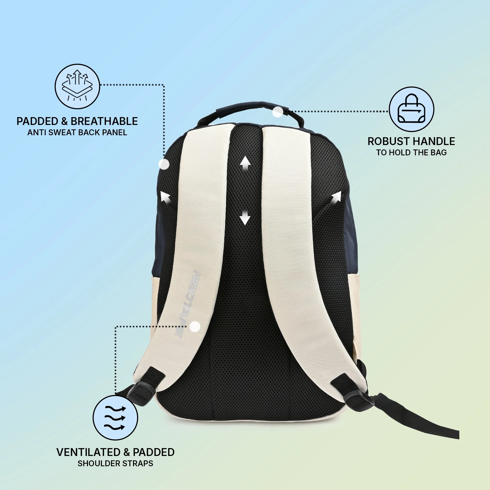 Navy Unisex 26L Polyester Laptop Backpack - Image 3