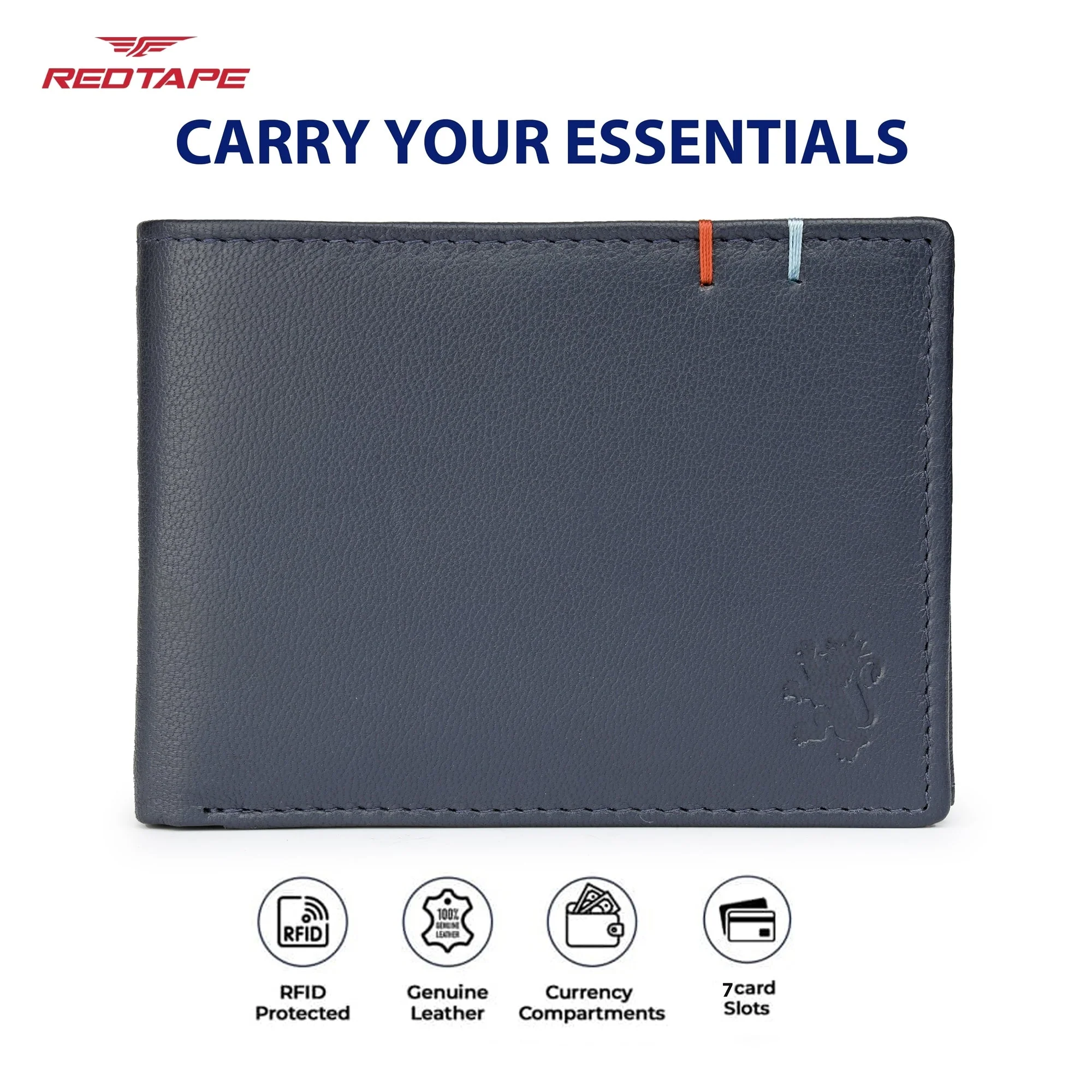 Navy Genuine Leather Men’s Wallet - Image 4