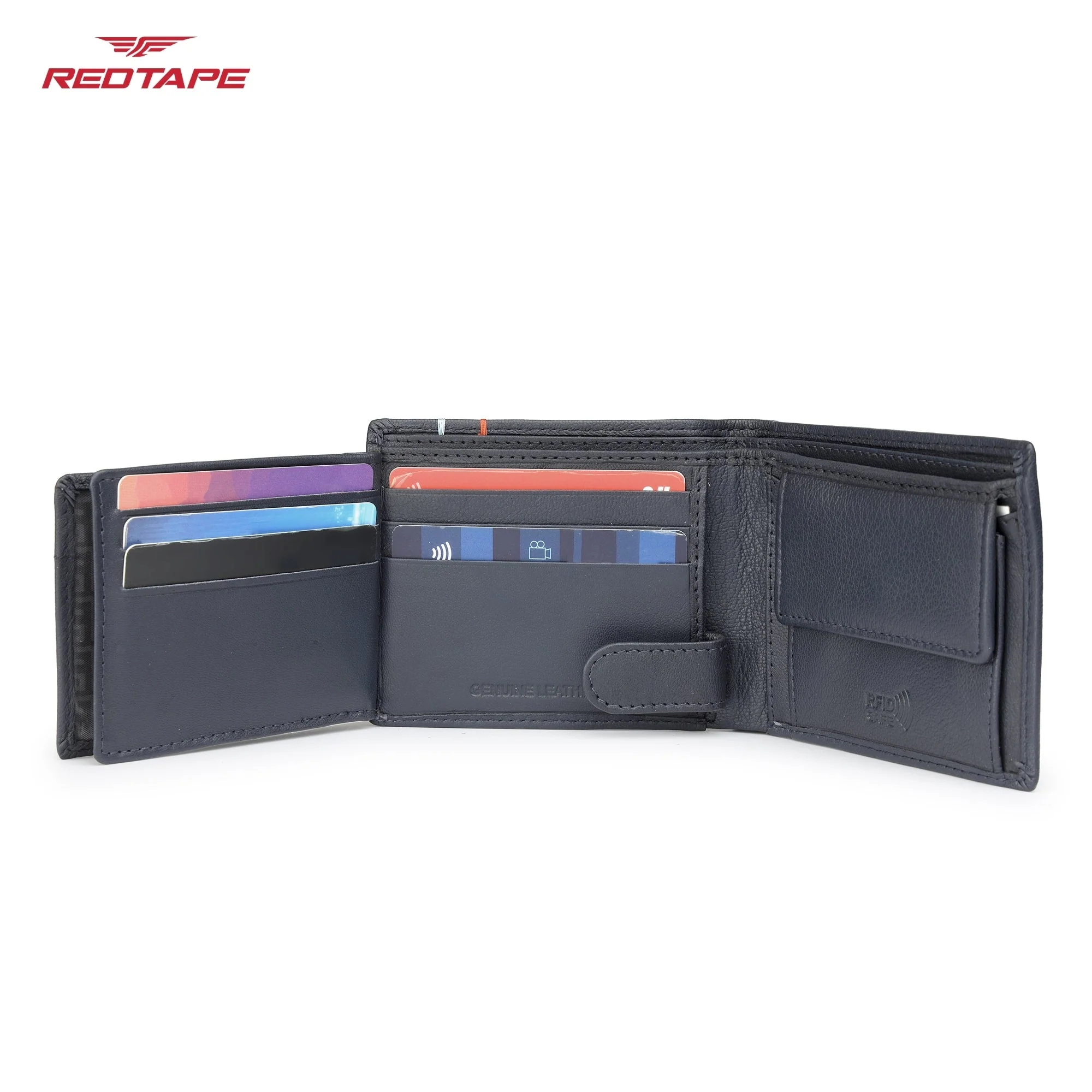 Navy Genuine Leather Men’s Wallet - Image 6