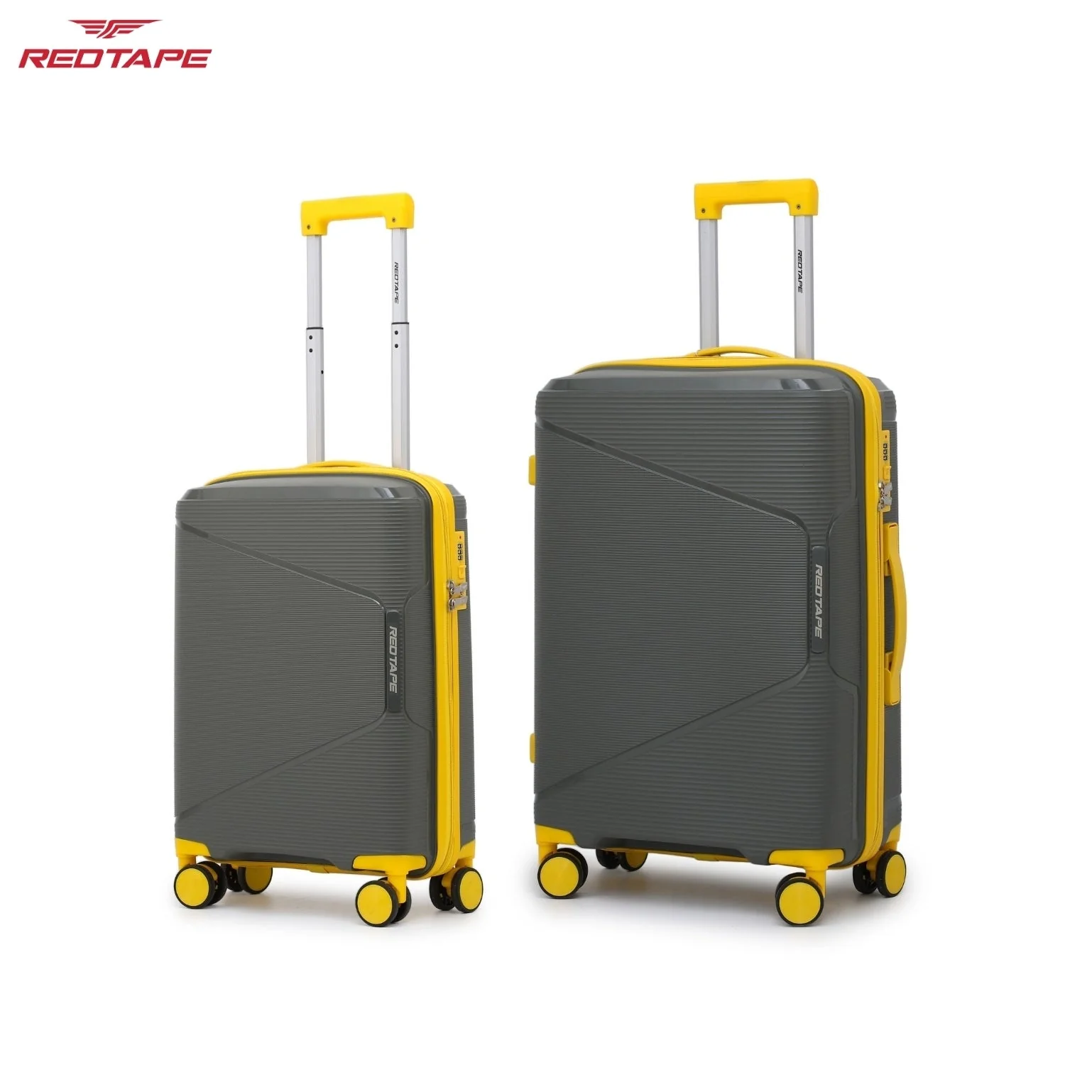 Olive & Yellow Red Tape 8 Wheels Trolley Bag Set of 2 (Medium + Cabin) - Image 7