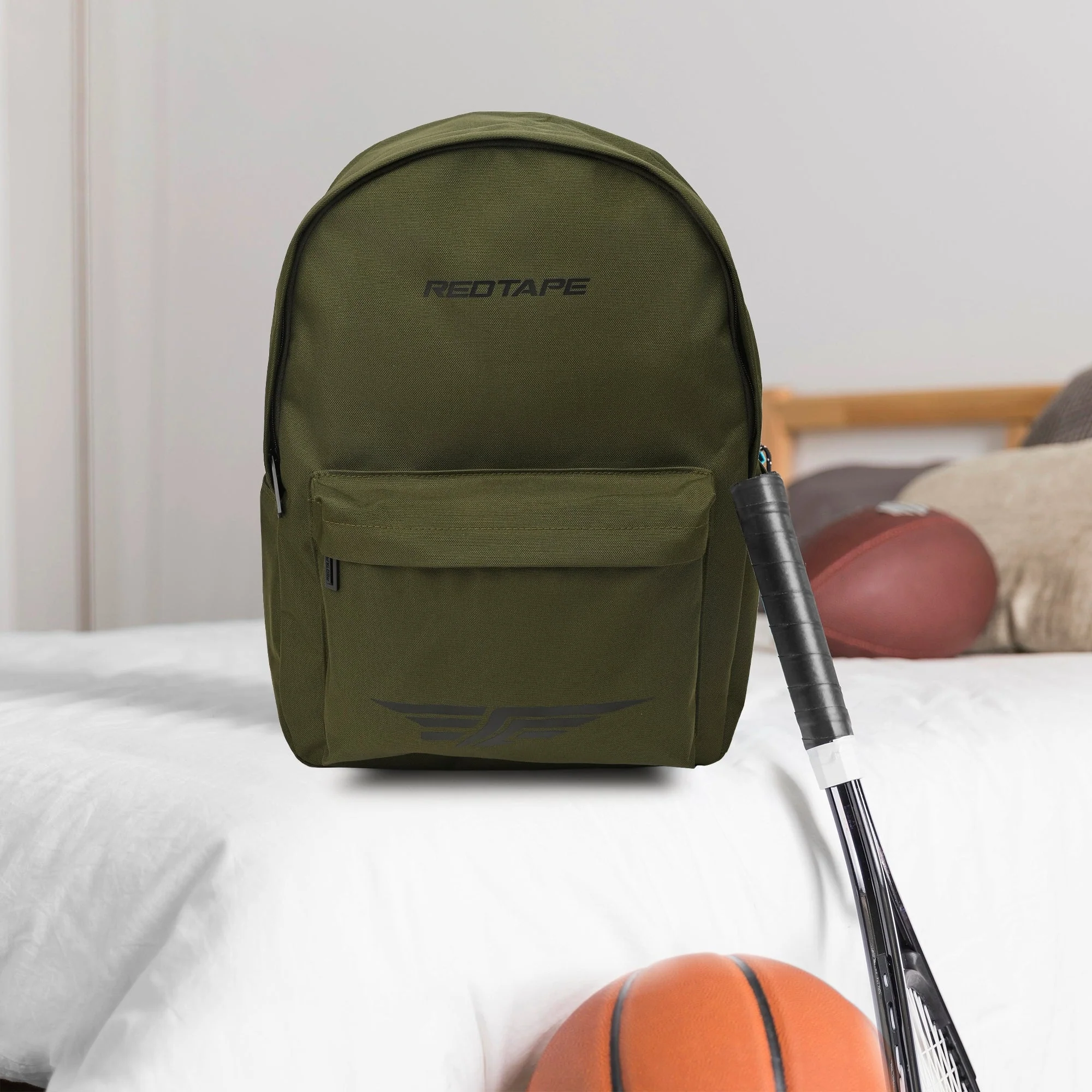 Olive Unisex 25.5L Polyester Laptop Backpack - Image 6