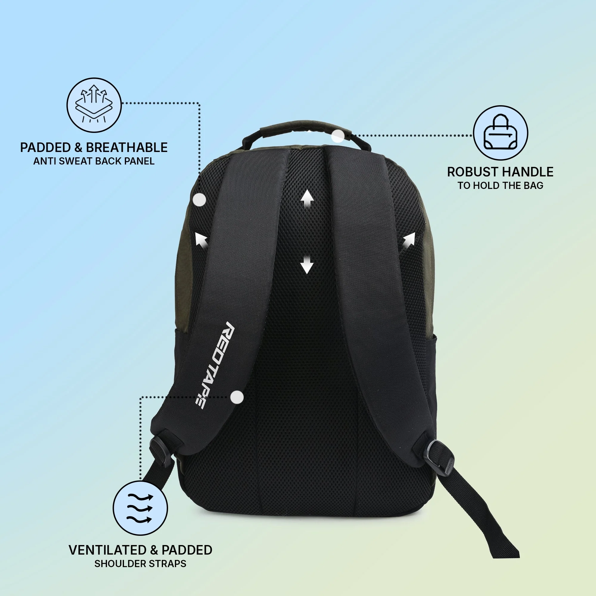 Olive Unisex 26L Polyester Laptop Backpack - Image 3