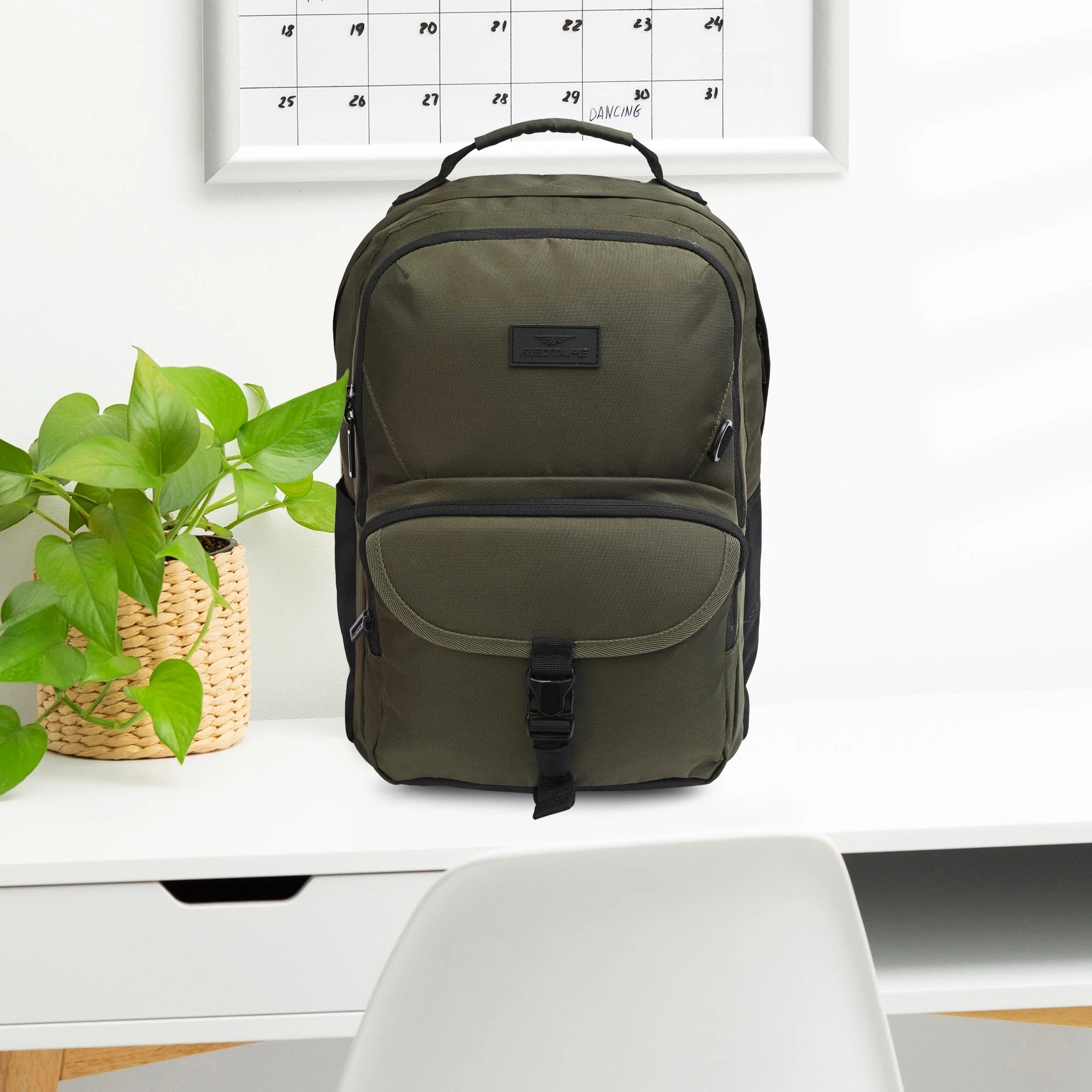 Olive Unisex 26L Polyester Laptop Backpack - Image 7