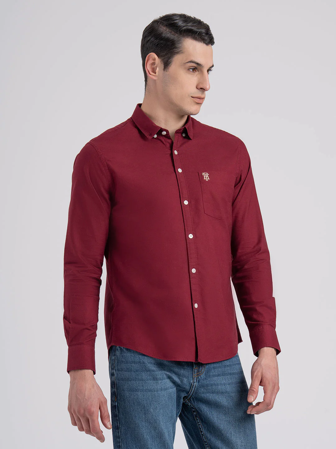 Oxford Solid Shirt for Men - Image 3