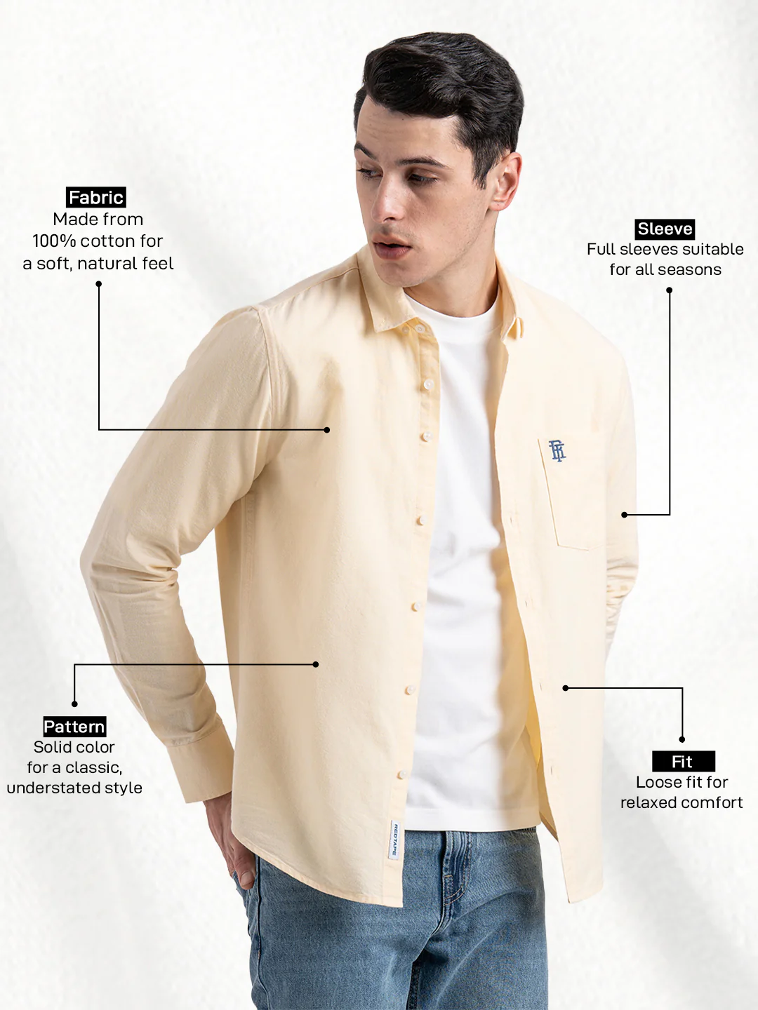 Oxford Solid Shirt for Men - Image 2
