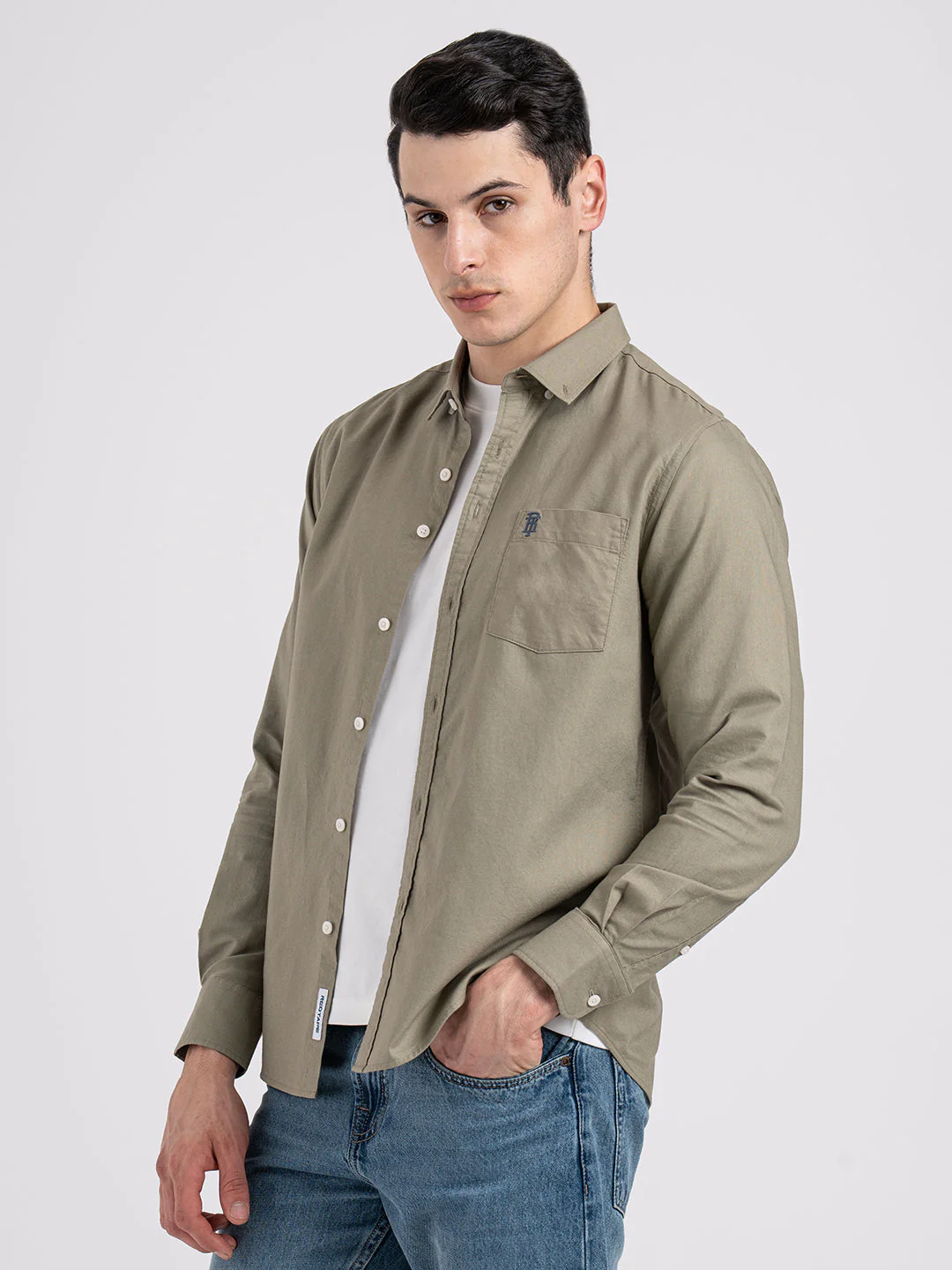 Oxford Solid Shirt for Men - Image 3