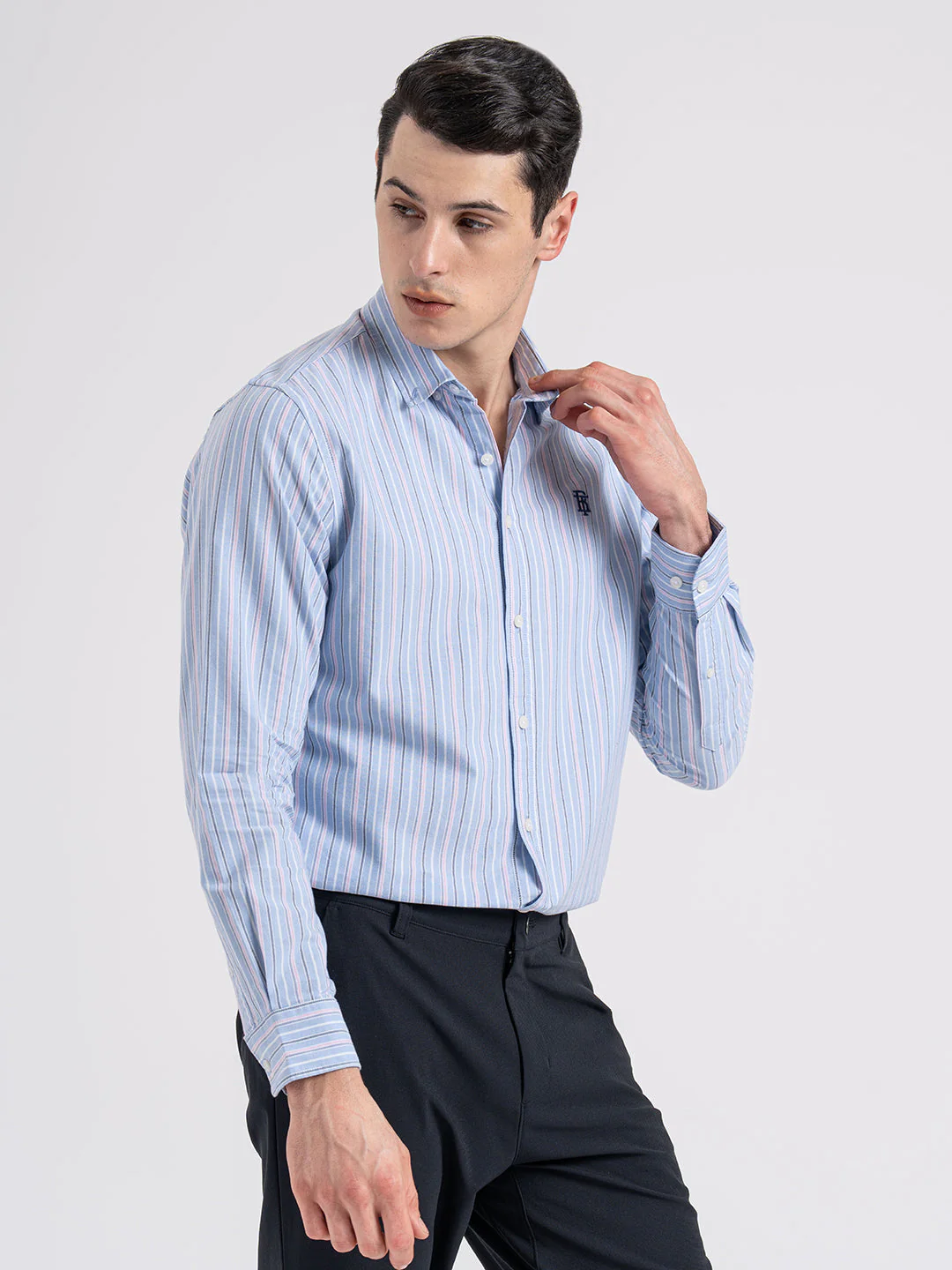 Oxford Striped Shirt for Men - Image 3