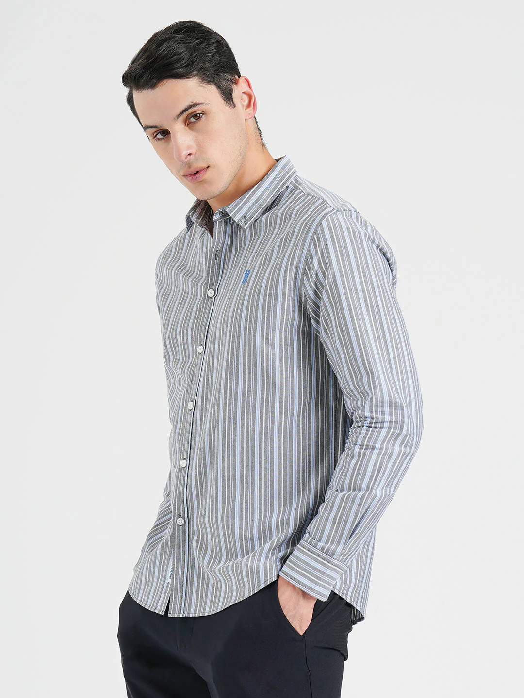 Oxford Striped Shirt for Men - Image 3