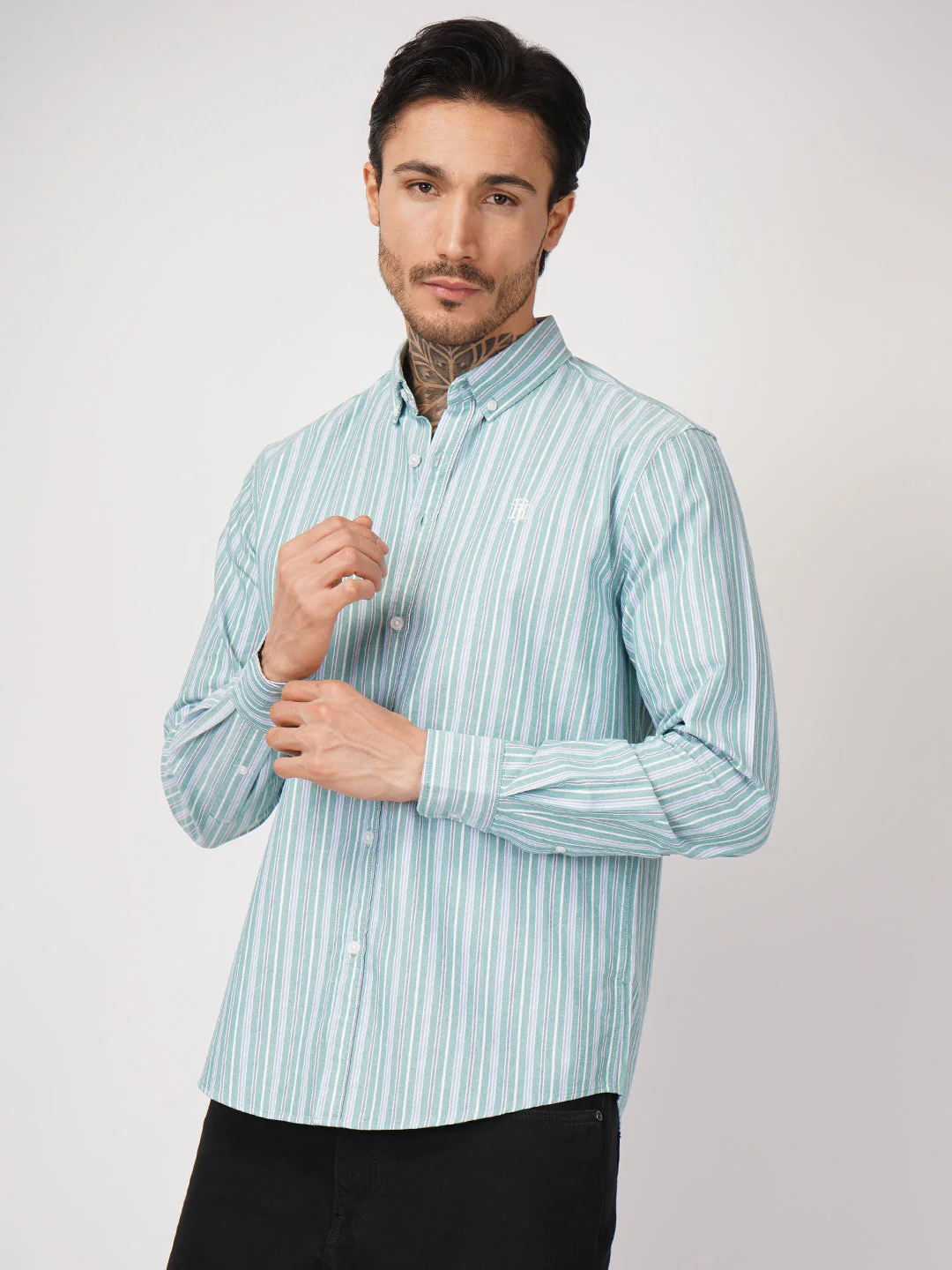 Oxford Striped Shirt for Men - Image 3