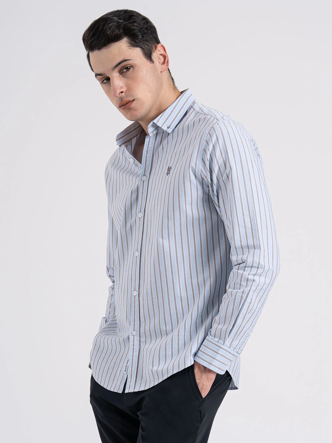 Oxford Striped Shirt for Men - Image 3
