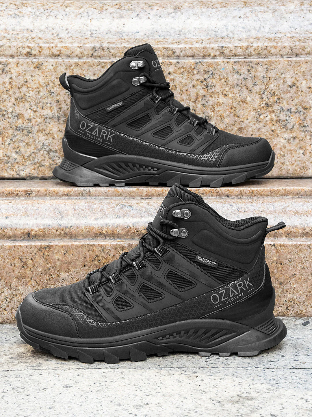 Black Trekking Shoes for Men | High-Top Outdoor - Image 6