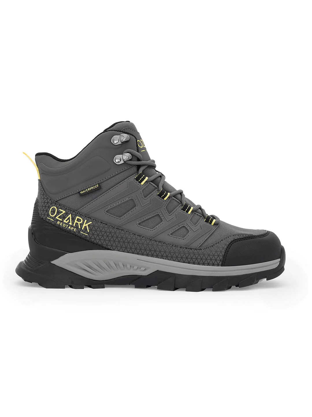 Dark Grey Trekking Shoes for Men | High-Top Outdoor - Image 2