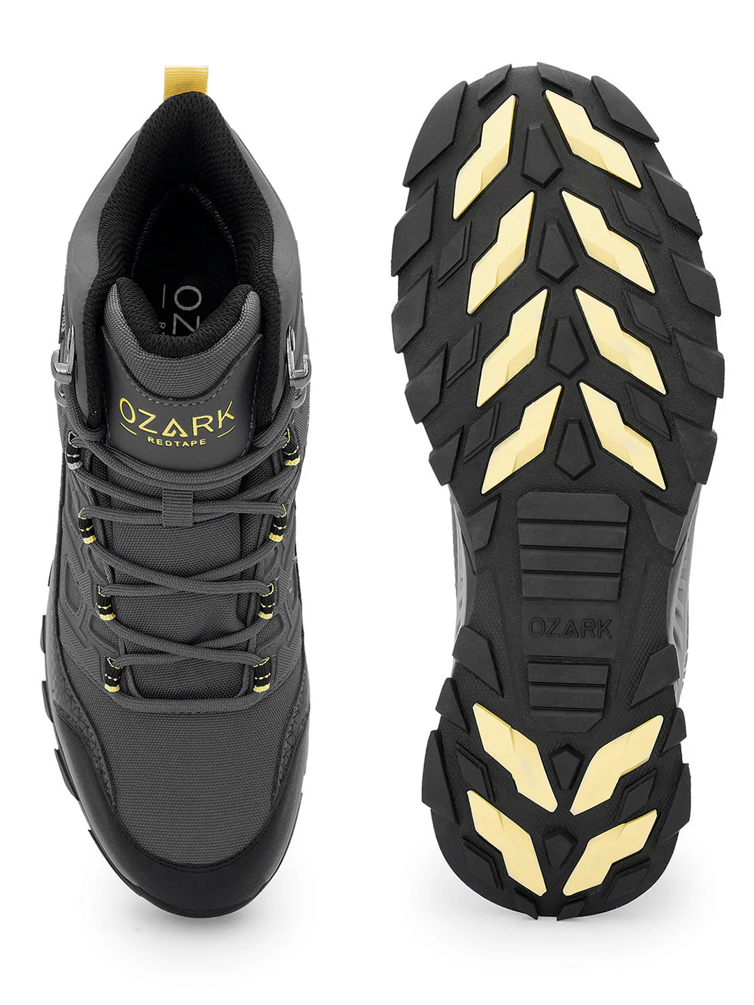 Dark Grey Trekking Shoes for Men | High-Top Outdoor - Image 5