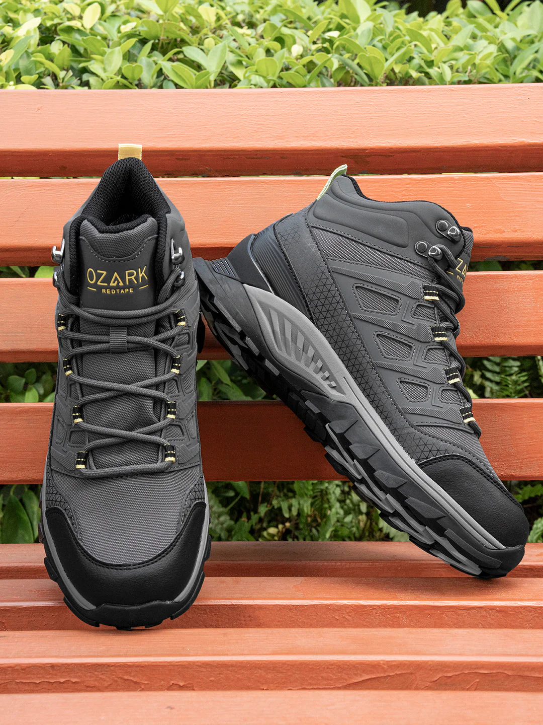Dark Grey Trekking Shoes for Men | High-Top Outdoor - Image 6