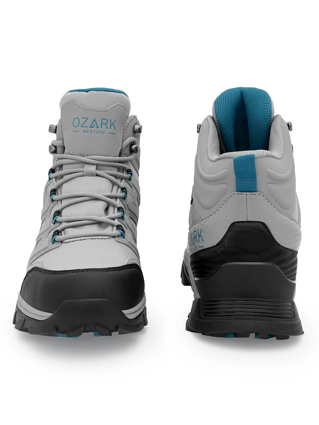 Light Grey Trekking Shoes for Men | High-Top Outdoor - Image 4