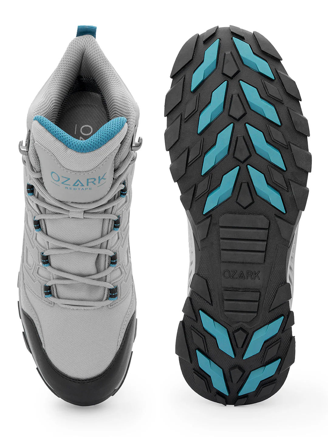 Light Grey Trekking Shoes for Men | High-Top Outdoor - Image 5