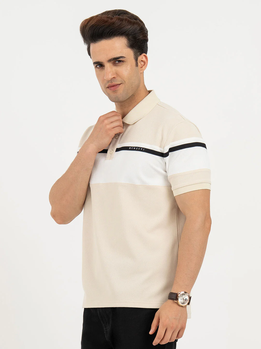 Polo T Shirts for Men in Beige | Classic Polo T Shirts - Image 2