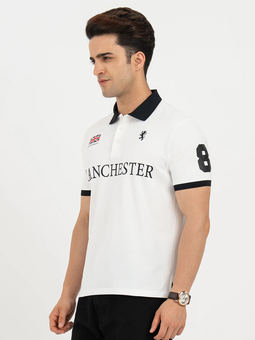 Polo T Shirts for Men in White | Classic Polo T Shirts - Image 2
