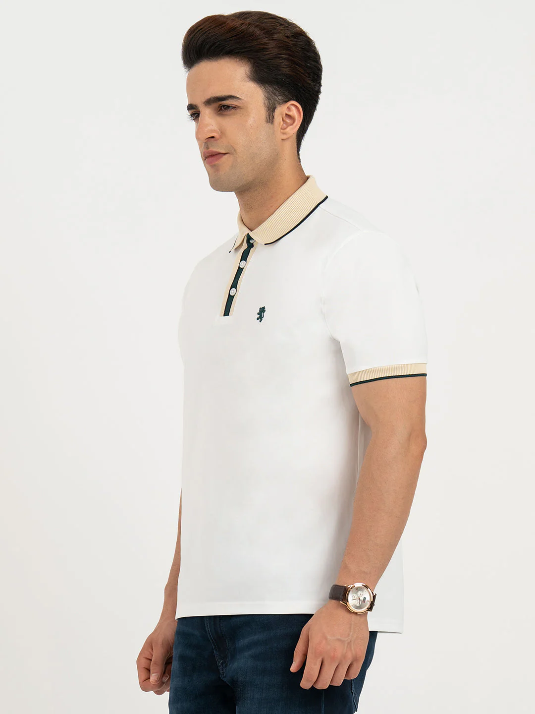 Polo T Shirts for Men in White | Classic Polo T Shirts - Image 2
