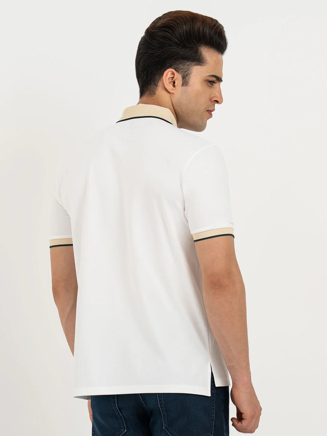 Polo T Shirts for Men in White | Classic Polo T Shirts - Image 3