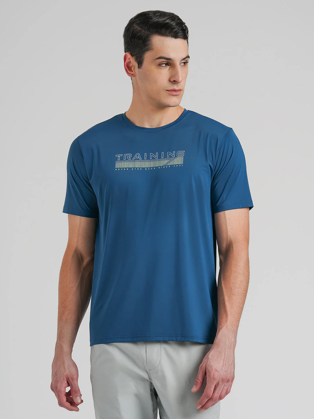 Printed Activewear Round Neck T-Shirt for Men