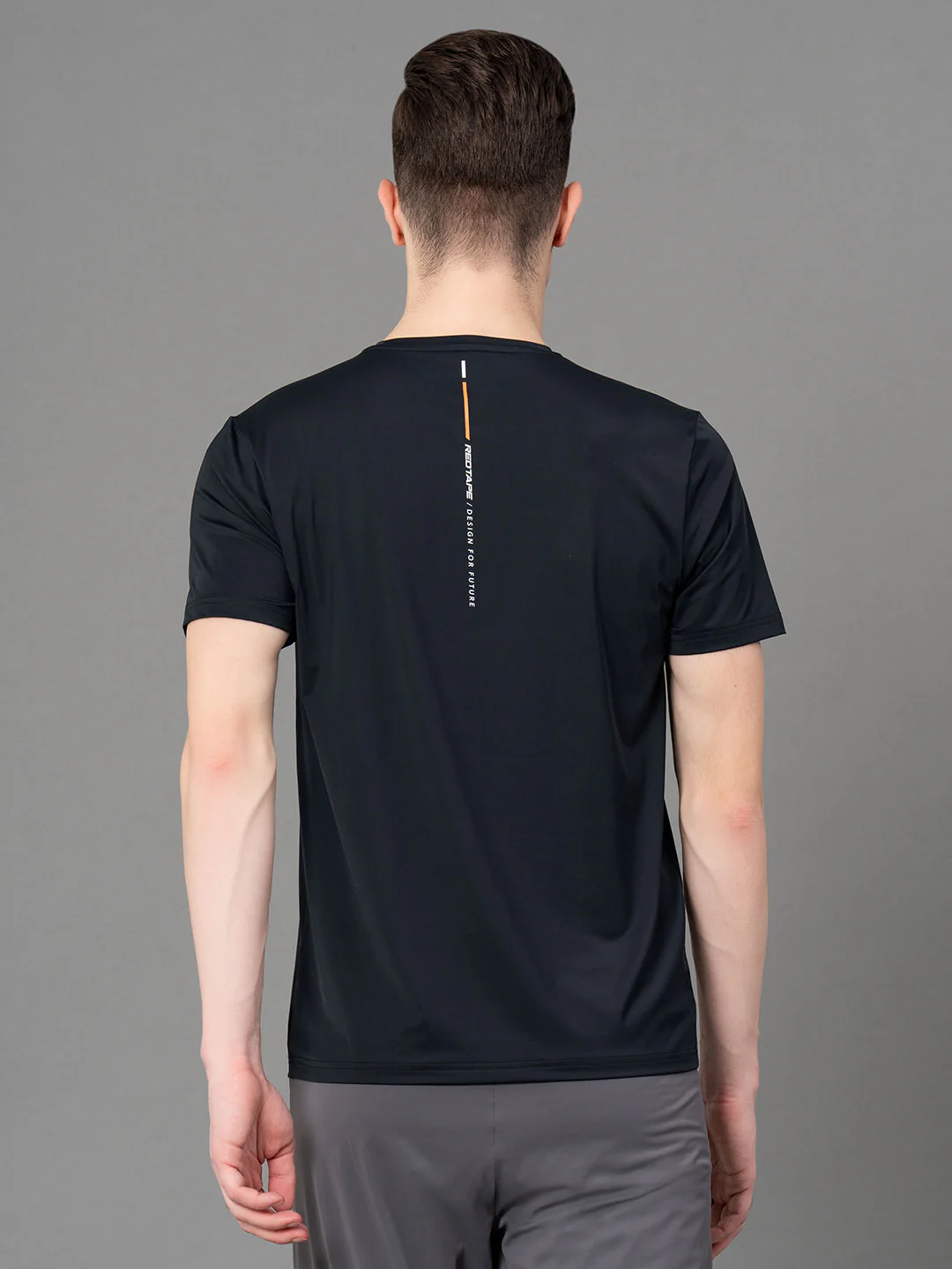 Printed Black Activewear T-Shirt for Men - Image 4