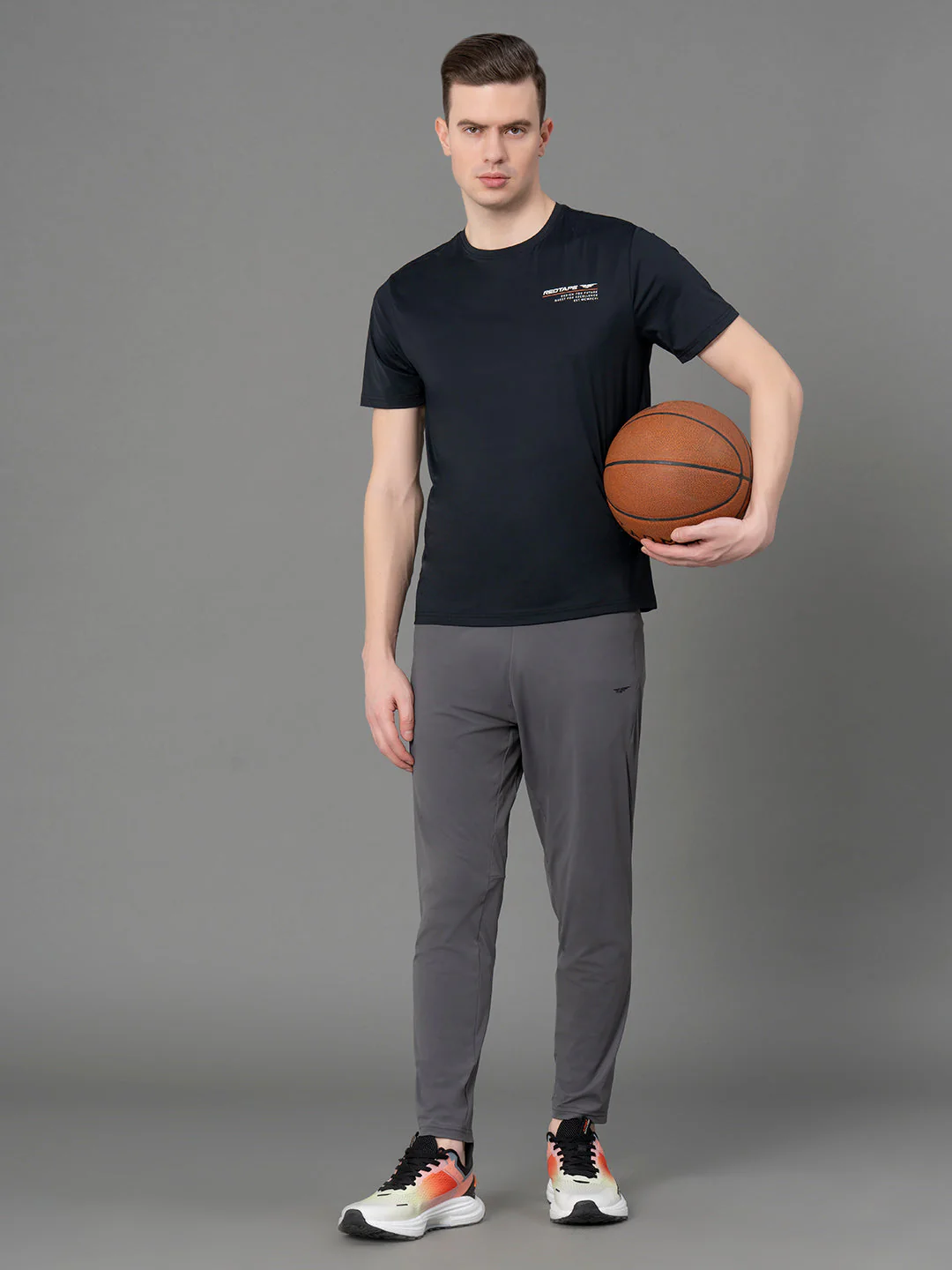 Printed Black Activewear T-Shirt for Men - Image 5