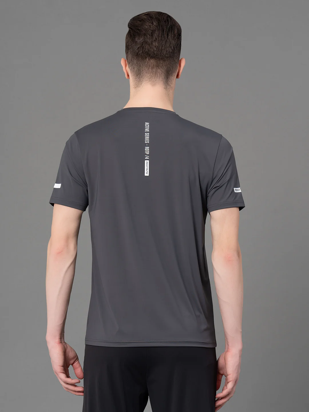 Printed Grey Activewear T-Shirt for Men - Image 3