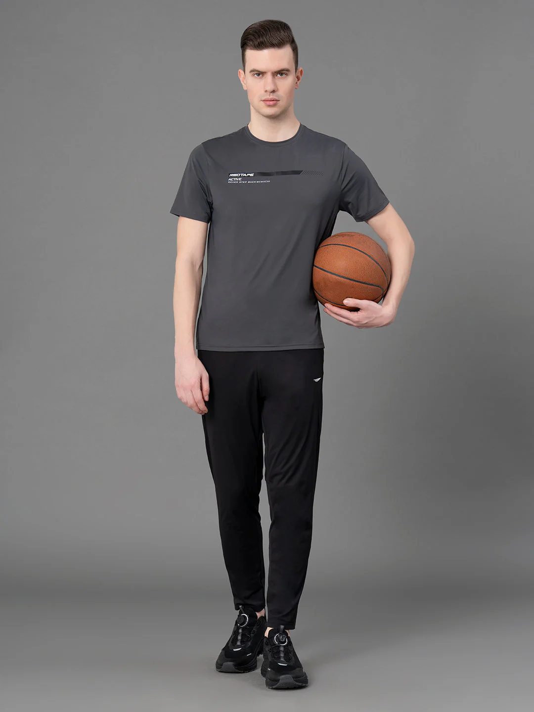 Printed Grey Activewear T-Shirt for Men - Image 5