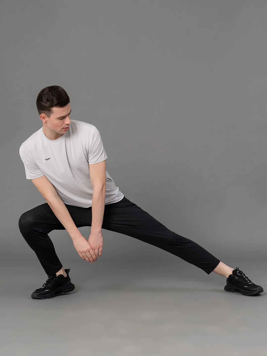 Printed Light Grey Activewear T-Shirt for Men - Image 5