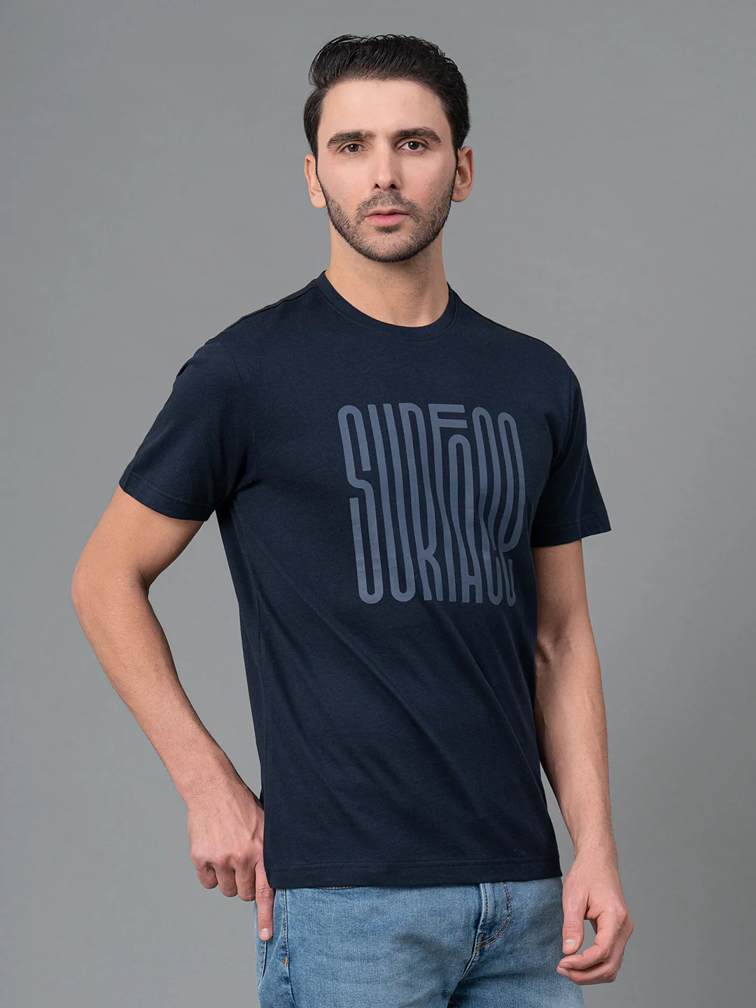 Printed Round Neck T-Shirt for Men - Image 2