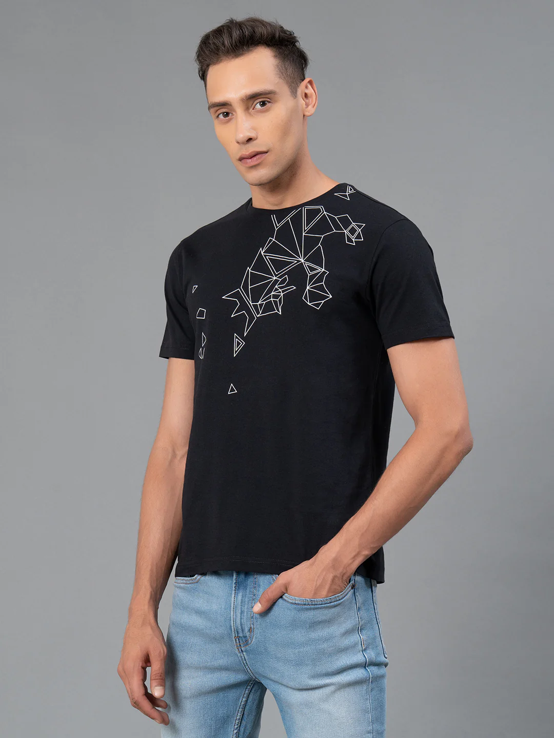 Printed Round Neck T-Shirt for Men - Image 2