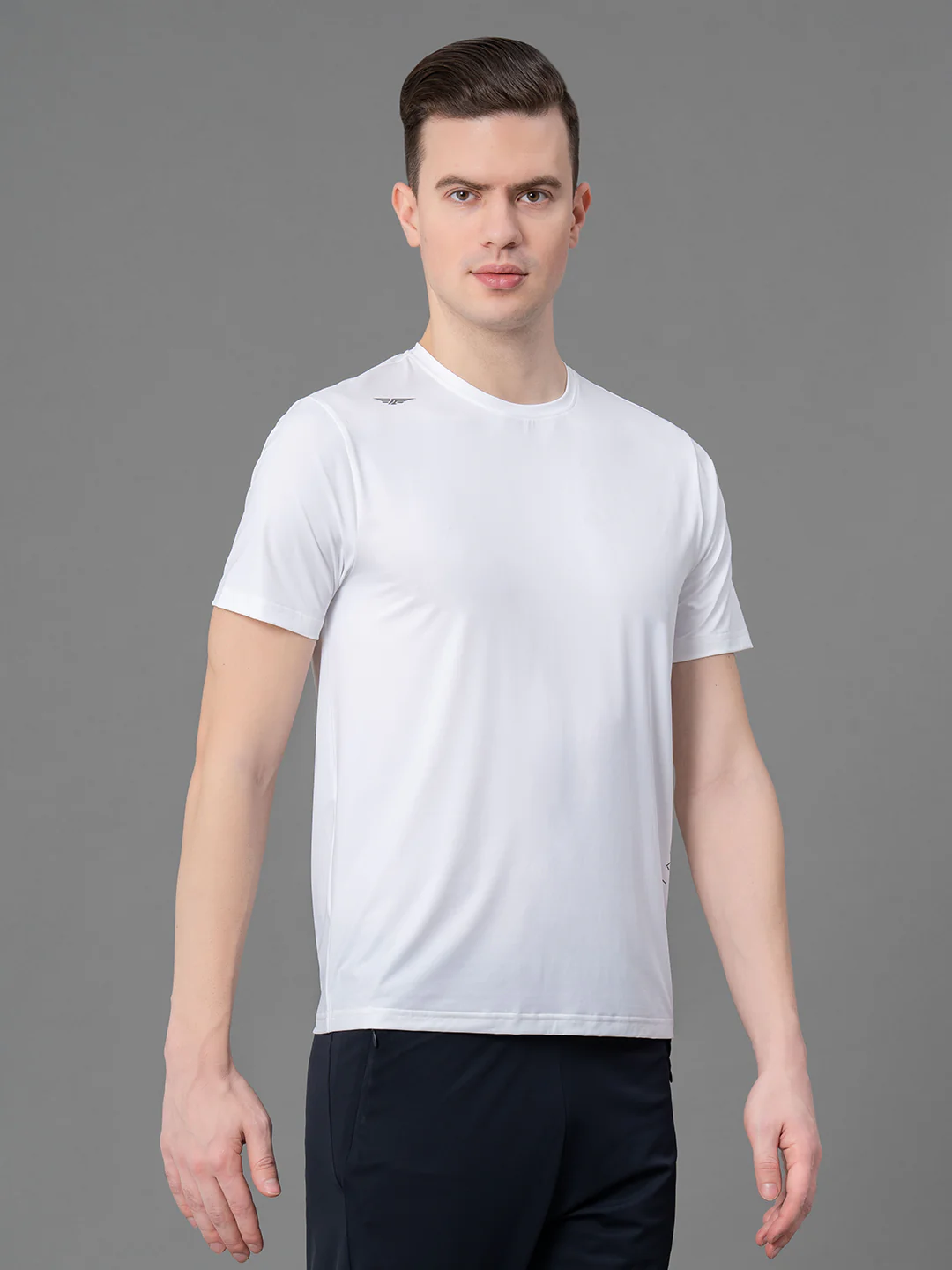 Printed White Activewear T-Shirt for Men - Image 2